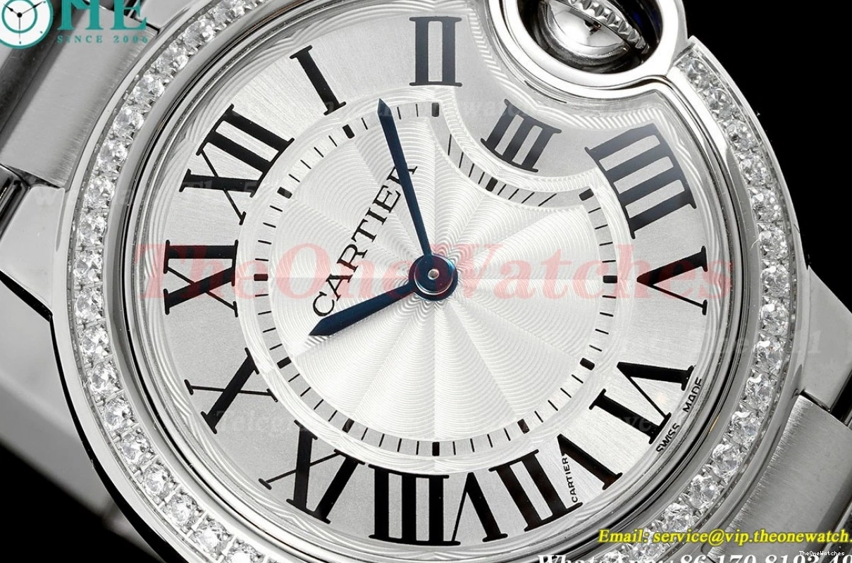 Ballon Dia 33mm White De Bleu SS SS Dial Quartz Cartier AF 0417